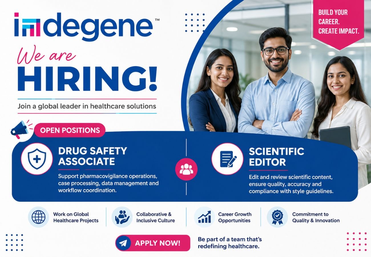 Indegene Hiring Drug Safety Associate & Scientific Editor Jobs