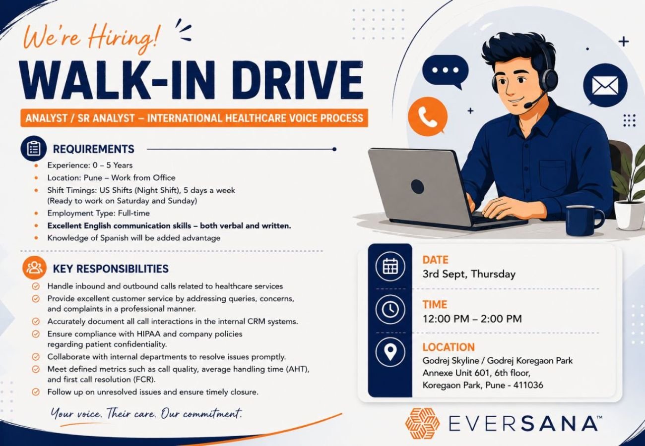 EVERSANA Hiring Freshers as Analyst | 0 - 5 Years | Pune