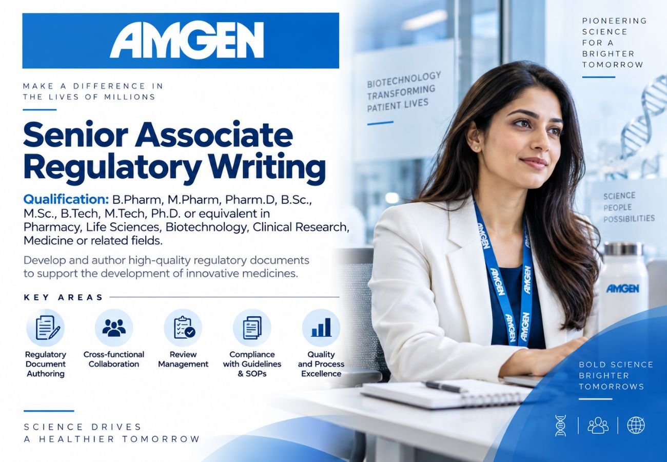 Amgen Hiring for Regulatory Writing
