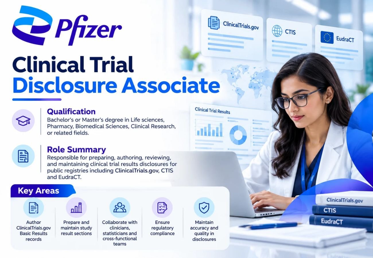 Pfizer Hiring for Clinical Trial Disclosure Associate