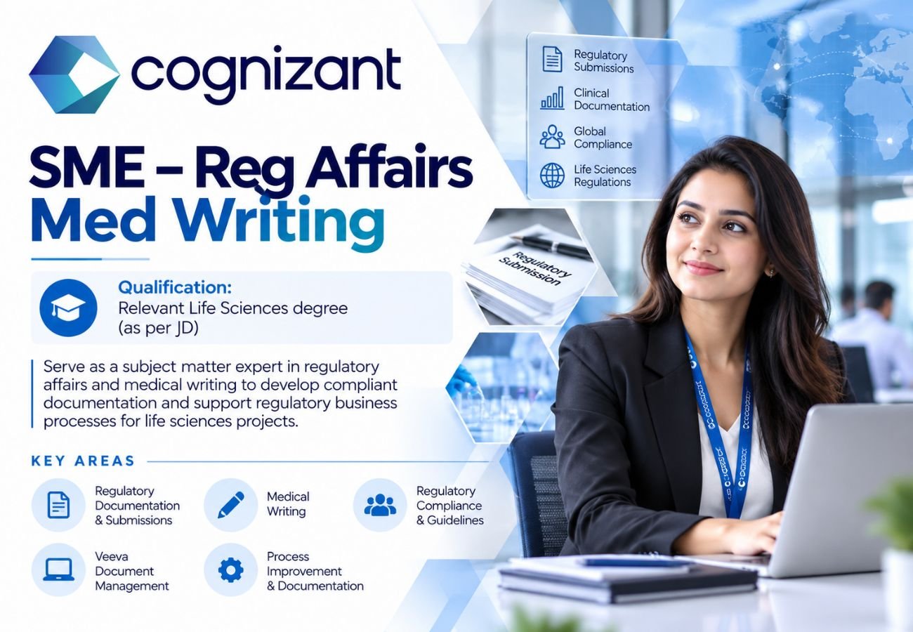 Writig Process Cognizant Hiring For Reg Affairs Med Writing